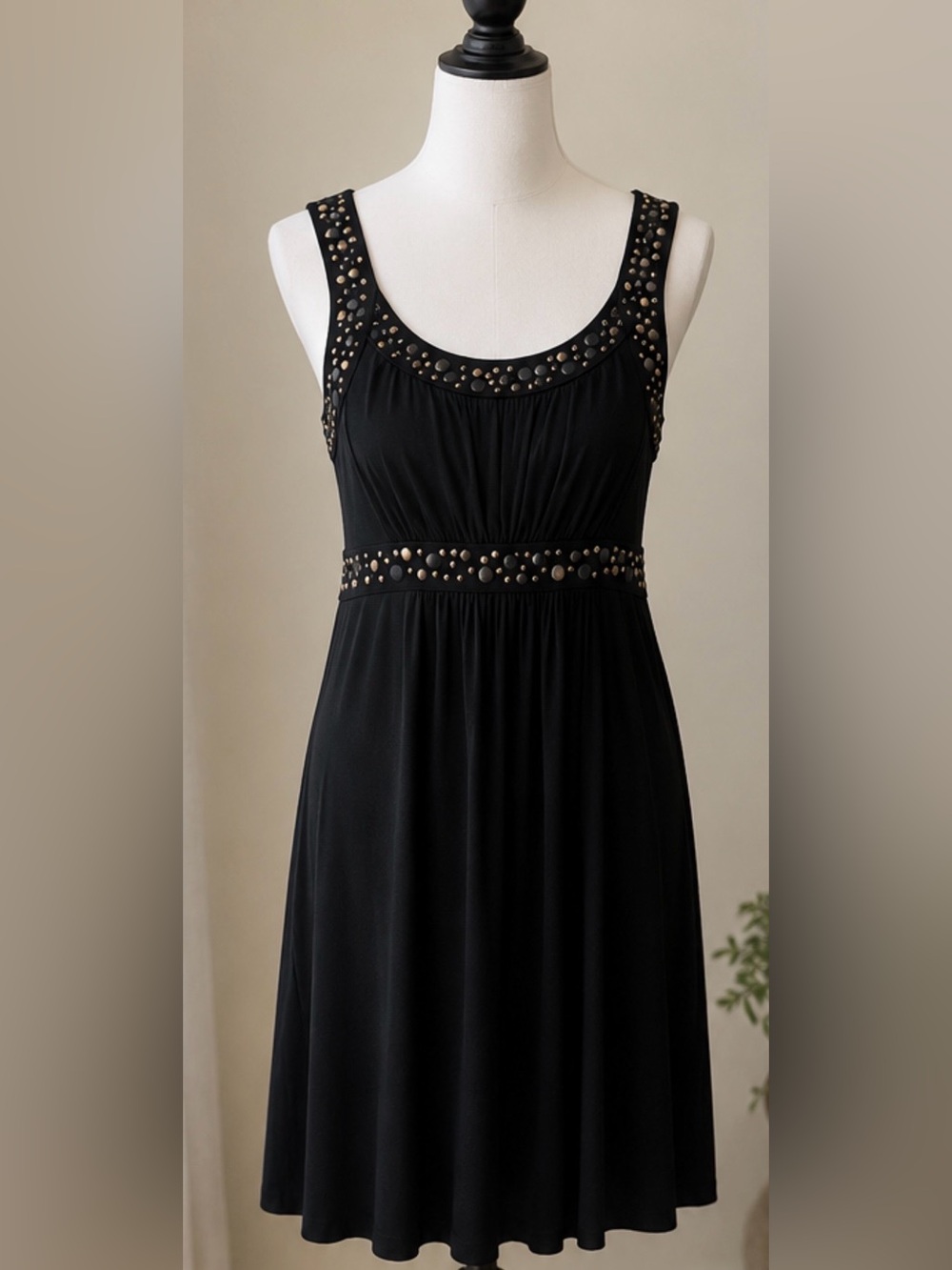 Mercer & Madison Black Studded Sleeveless Dress Size Small